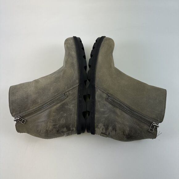 Sorel Joan of Arctic Wedge II Leather Gray Zip Waterproof NL3364-052 Womens 9.5 - Picture 12 of 13
